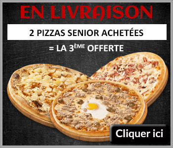 2 PIZZAS SENIOR ACHETEES= LA 3EME OFFERTE